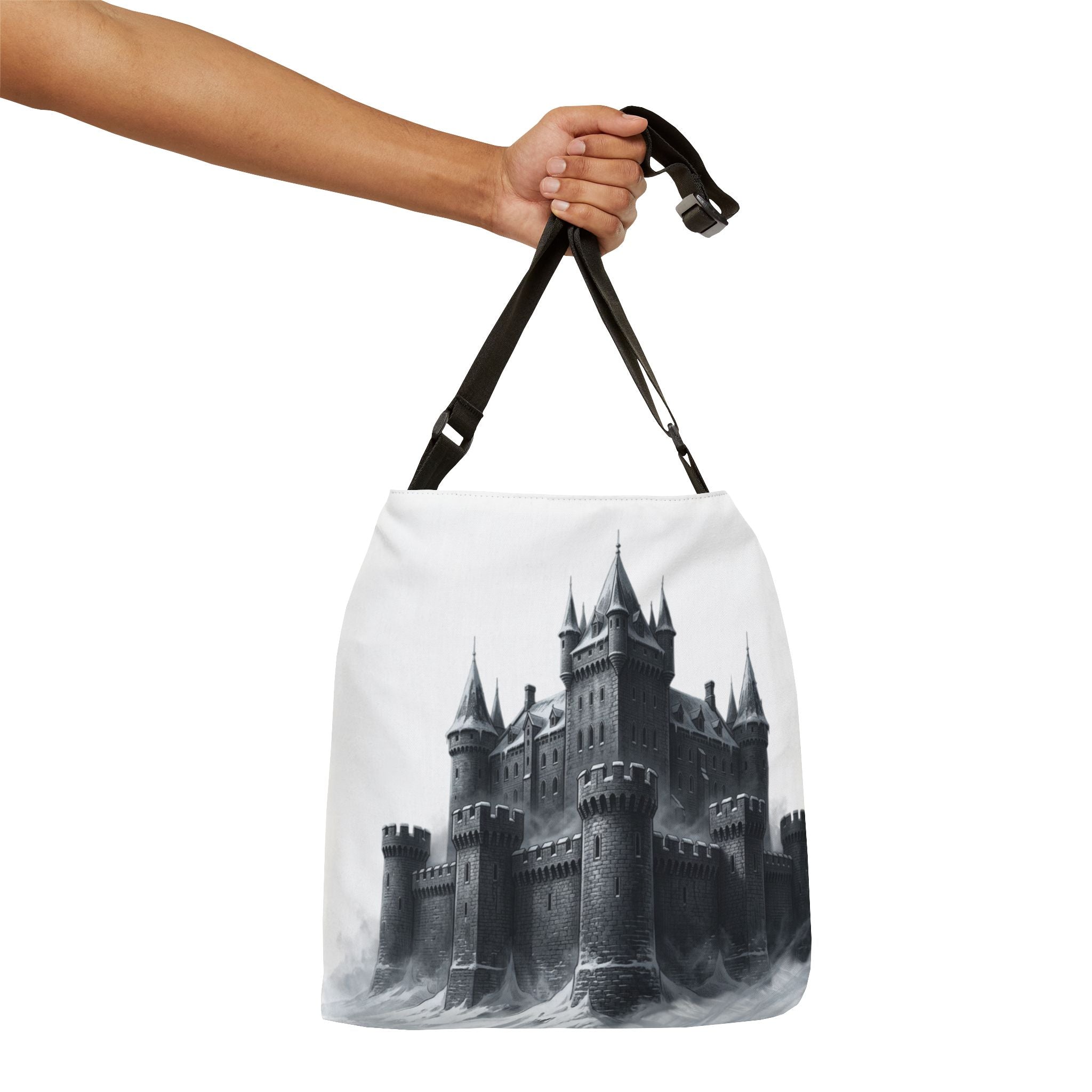 Gothic Castle Adjustable Tote Bag — Haunted Fortress Art Shoulder Bag