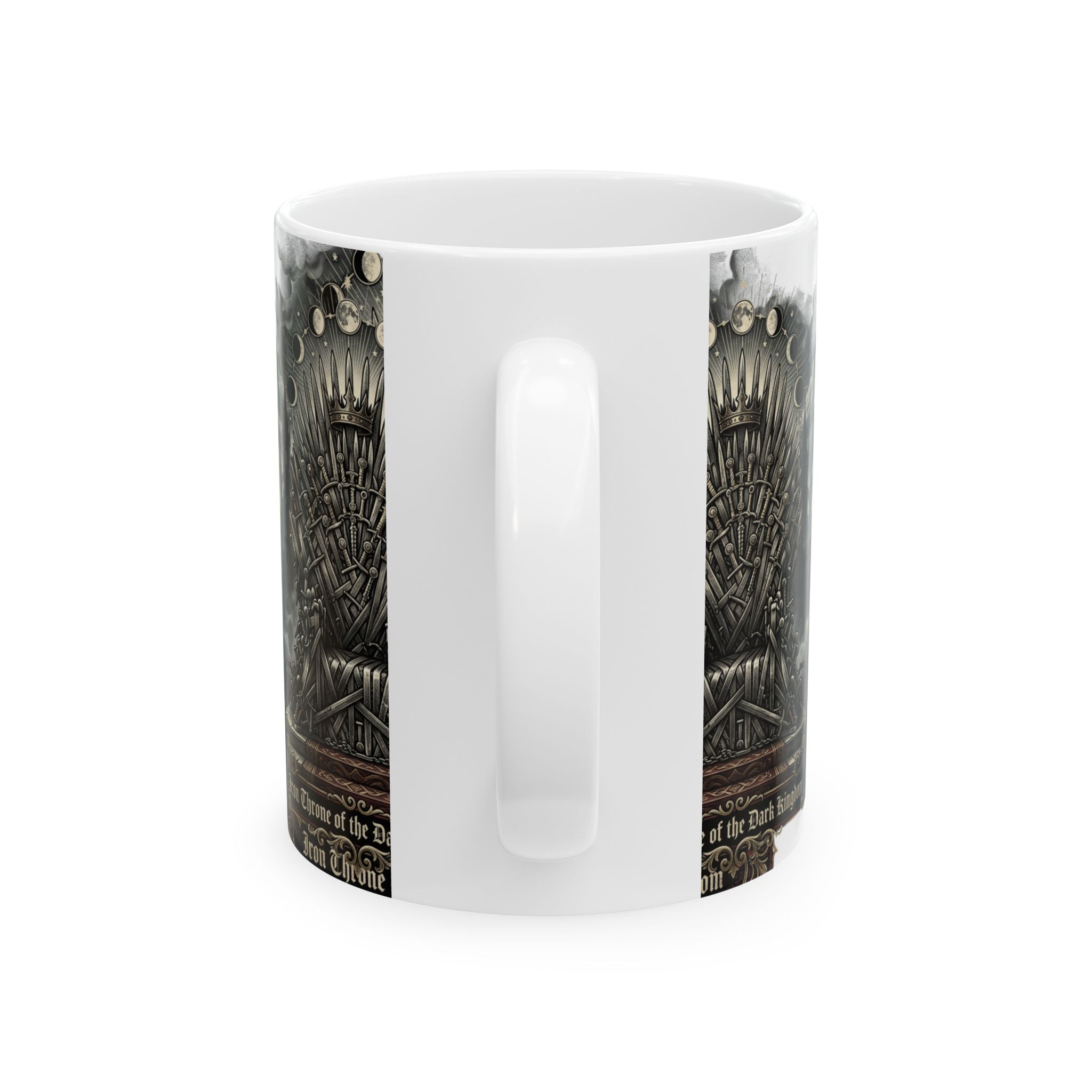 Dark Iron Throne Ceramic Mug — Gothic Fantasy Coffee Cup