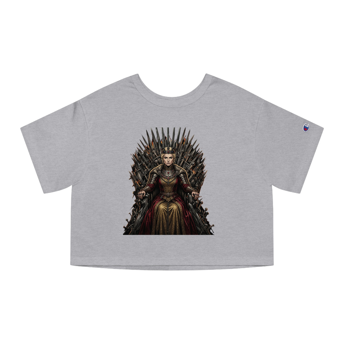Cropped T-Shirt — Queen on Iron Throne Graphic Tee