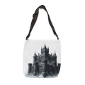 Gothic Castle Adjustable Tote Bag — Haunted Fortress Art Shoulder Bag