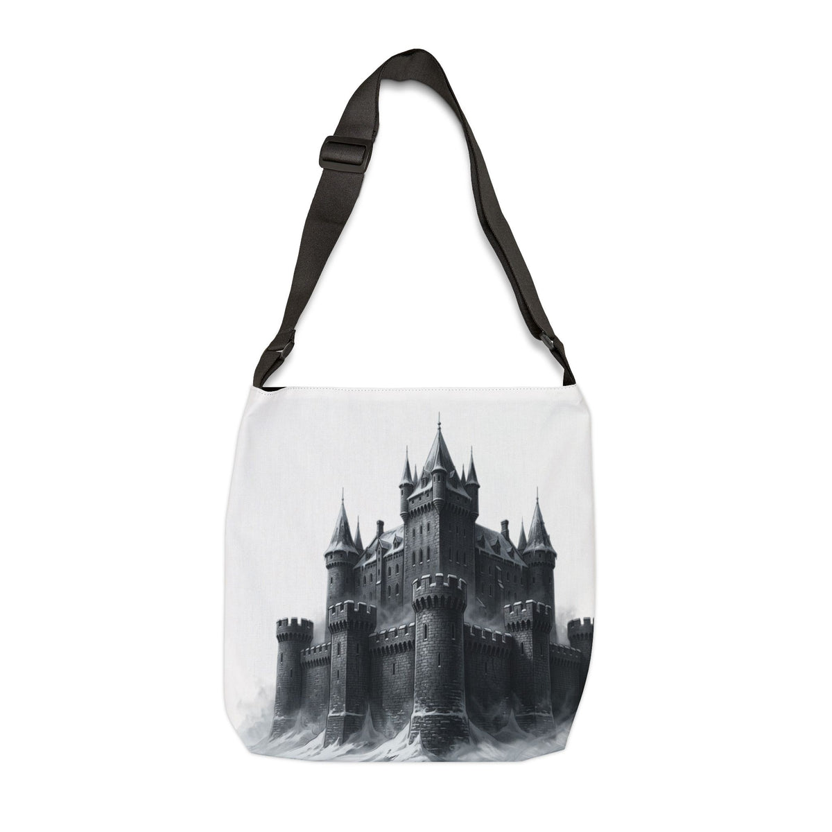 Gothic Castle Adjustable Tote Bag — Haunted Fortress Art Shoulder Bag