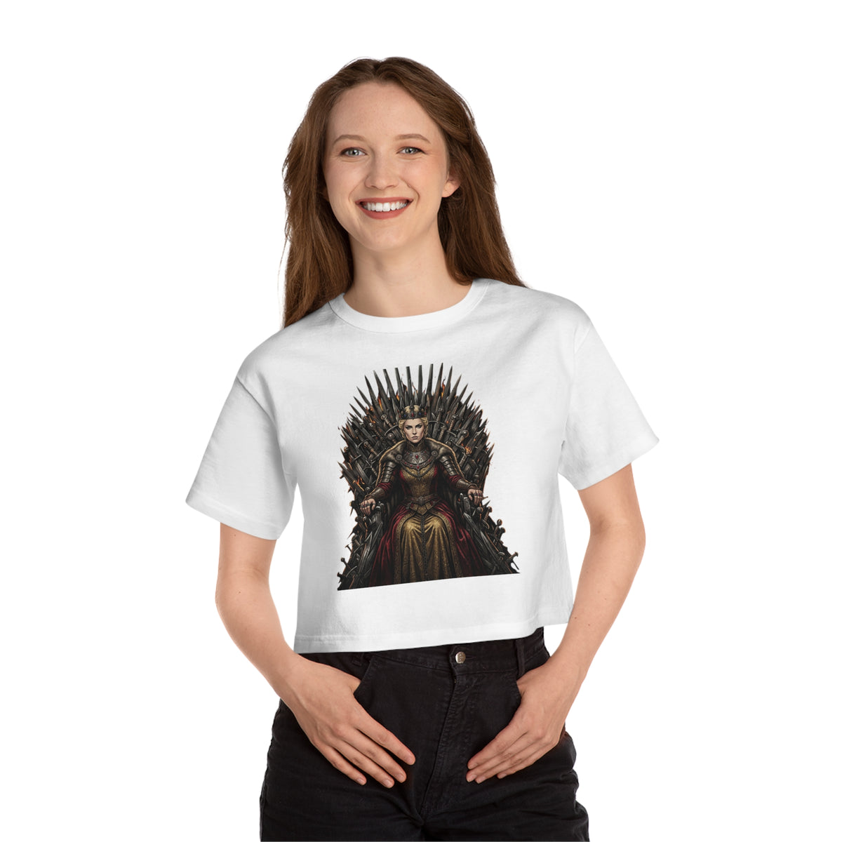 Cropped T-Shirt — Queen on Iron Throne Graphic Tee