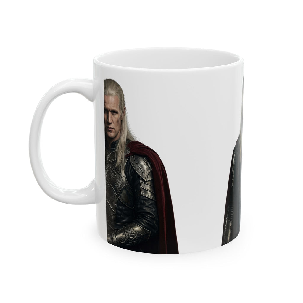 Fantasy Warrior Portrait Mug — Medieval Knight Ceramic Coffee Cup