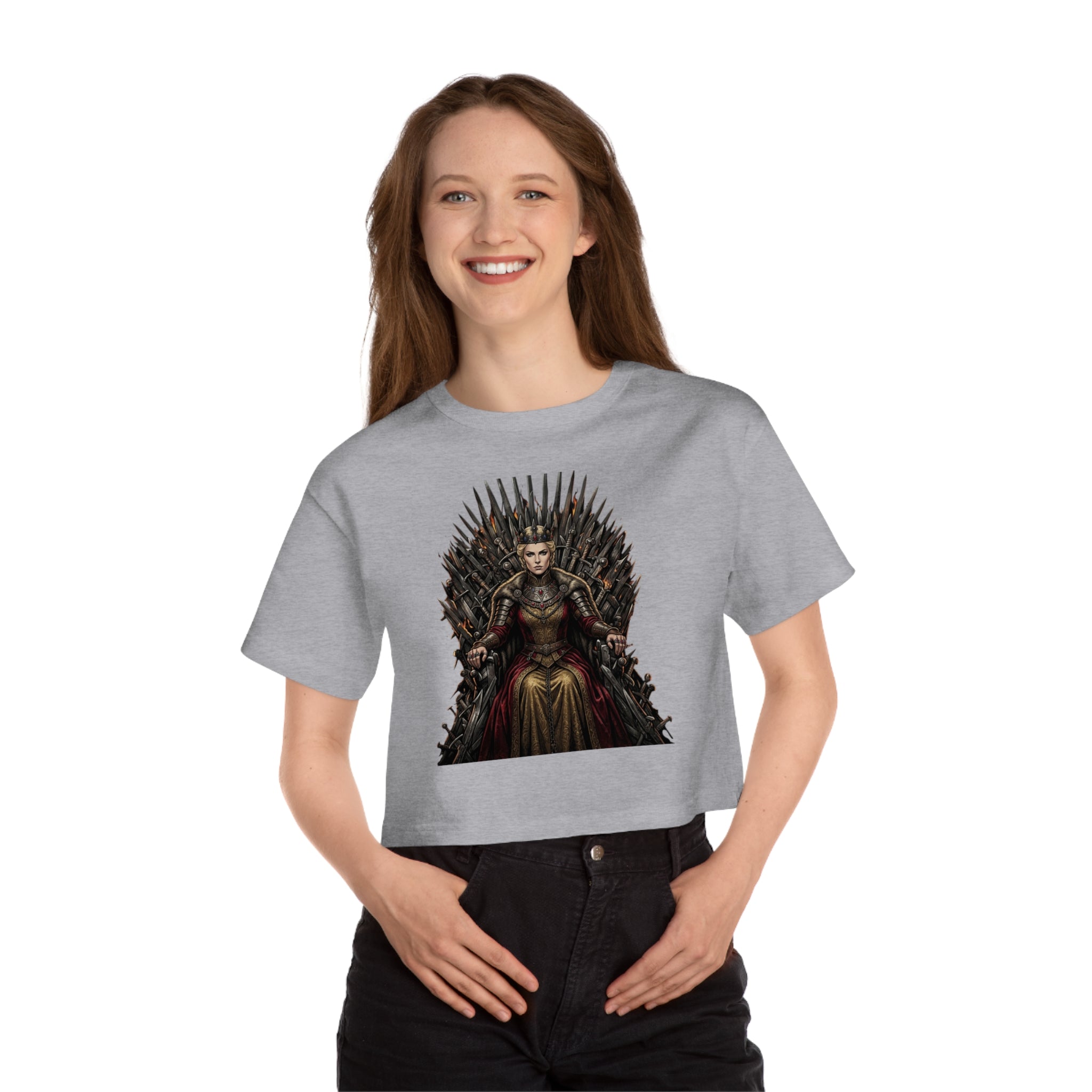 Cropped T-Shirt — Queen on Iron Throne Graphic Tee