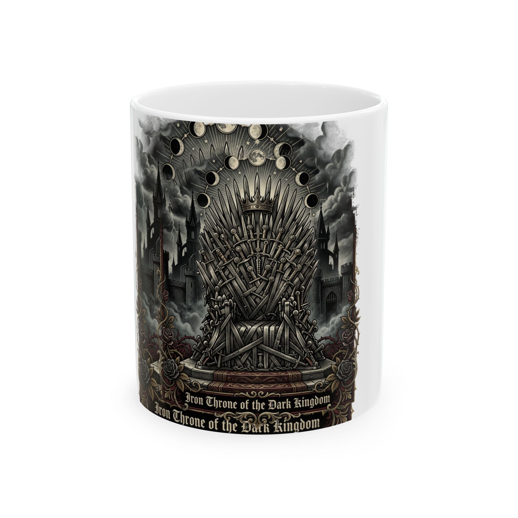 Dark Iron Throne Ceramic Mug — Gothic Fantasy Coffee Cup