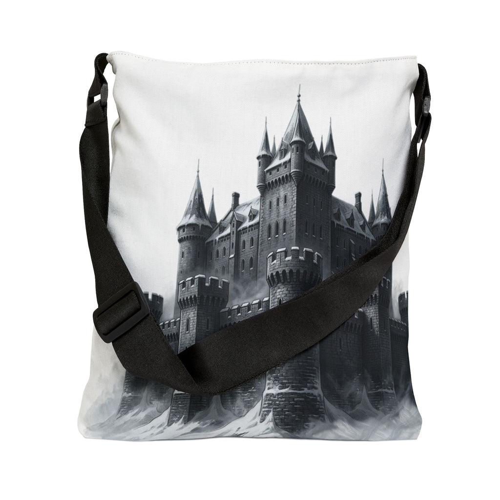 Gothic Castle Adjustable Tote Bag — Haunted Fortress Art Shoulder Bag