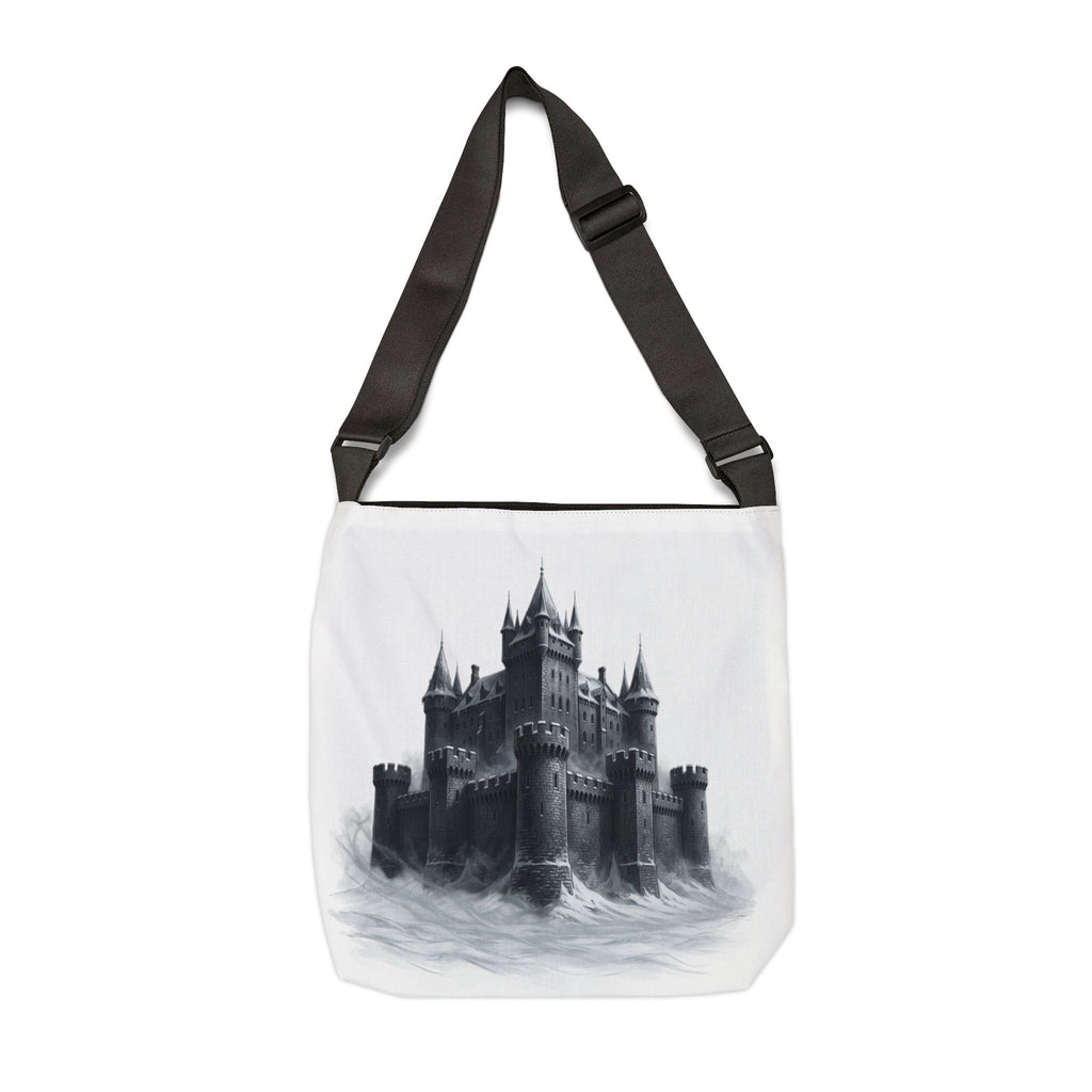 Gothic Castle Adjustable Tote Bag — Haunted Fortress Art Shoulder Bag
