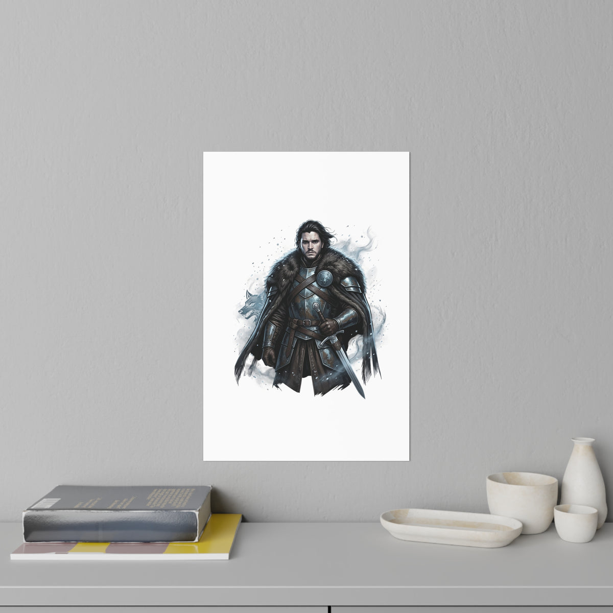 Medieval Warrior Wall Decal — Knight in Armor Fantasy Home Decor