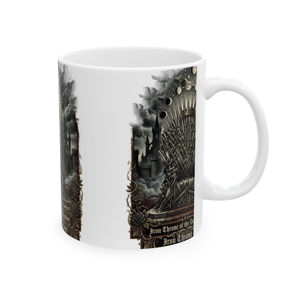 Dark Iron Throne Ceramic Mug — Gothic Fantasy Coffee Cup