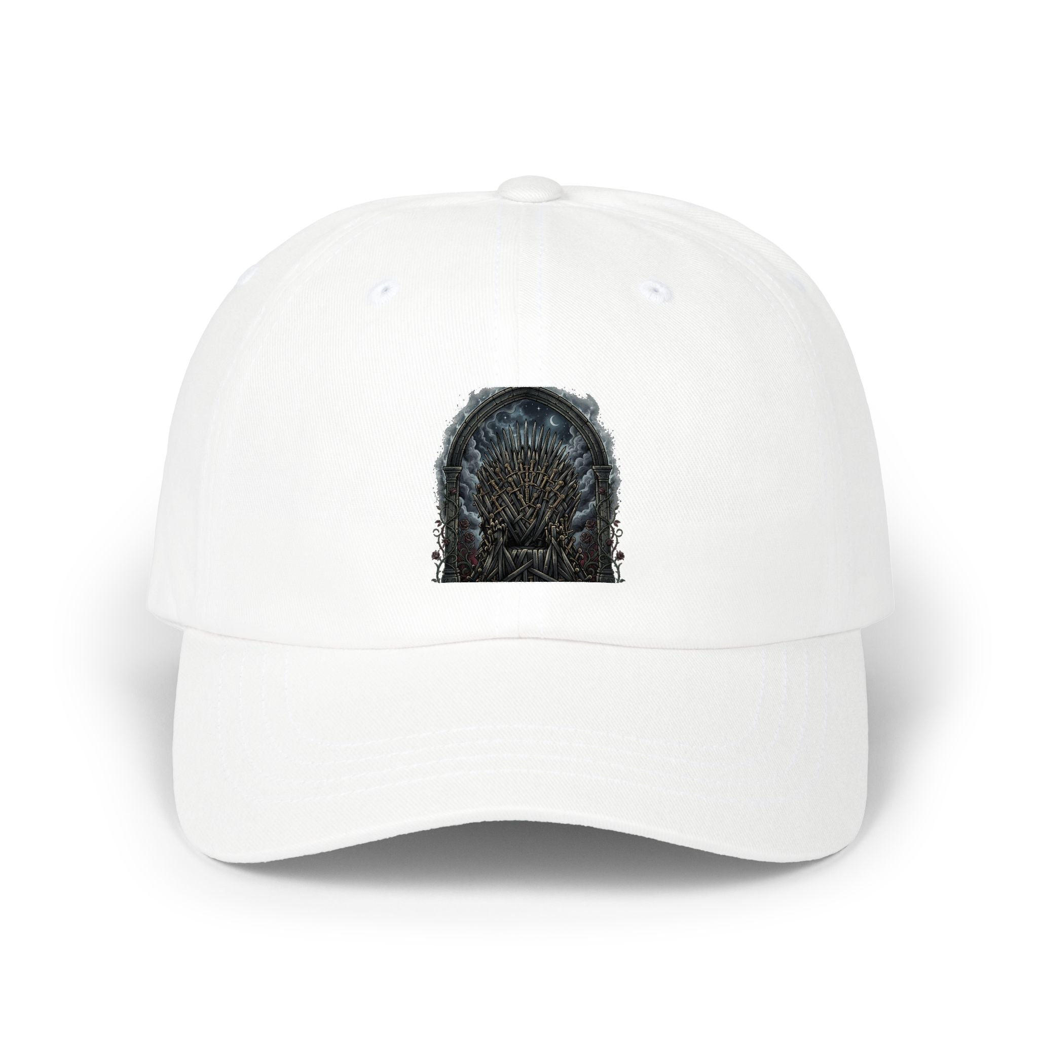 Dad Cap with Intricate Black Lion Patch — Classic Baseball Hat