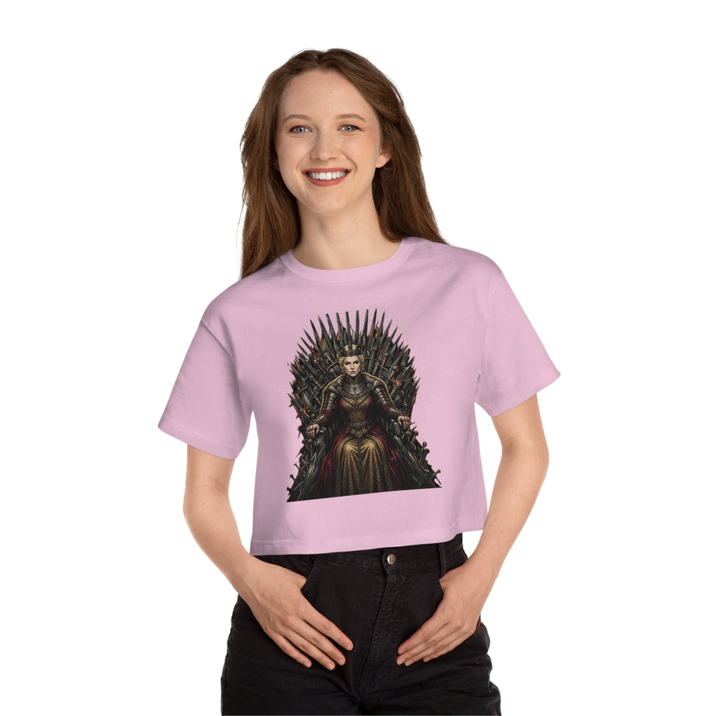Cropped T-Shirt — Queen on Iron Throne Graphic Tee